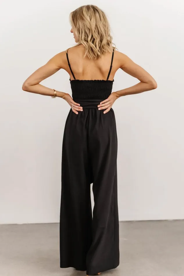 Baltic Born Jumpsuits and Rompers Vanessa Smocked Jumpsuit Black 8211 Women Baltic Born Jumpsuits and Rompers Vanessa Smocked Jumpsuit Black 8211 Women
