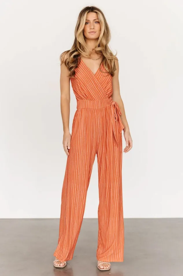 Baltic Born Jumpsuits and Rompers Zuri Tank Jumpsuit Burnt Orange Stripe 8211 Women Baltic Born Jumpsuits and Rompers Zuri Tank Jumpsuit Burnt Orange Stripe 8211 Women