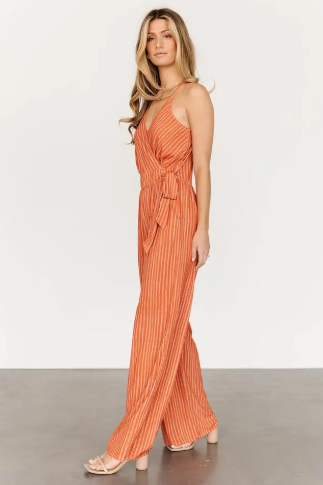 Baltic Born Jumpsuits and Rompers Zuri Tank Jumpsuit Burnt Orange Stripe 8211 Women Baltic Born Jumpsuits and Rompers Zuri Tank Jumpsuit Burnt Orange Stripe 8211 Women