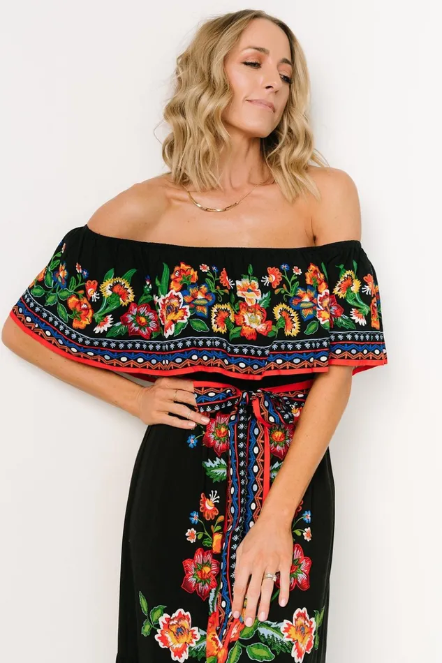 Baltic Born Maxi Dresses Alejandra Maxi Dress Black Multi Floral 8211 Women Baltic Born Maxi Dresses Alejandra Maxi Dress Black Multi Floral 8211 Women