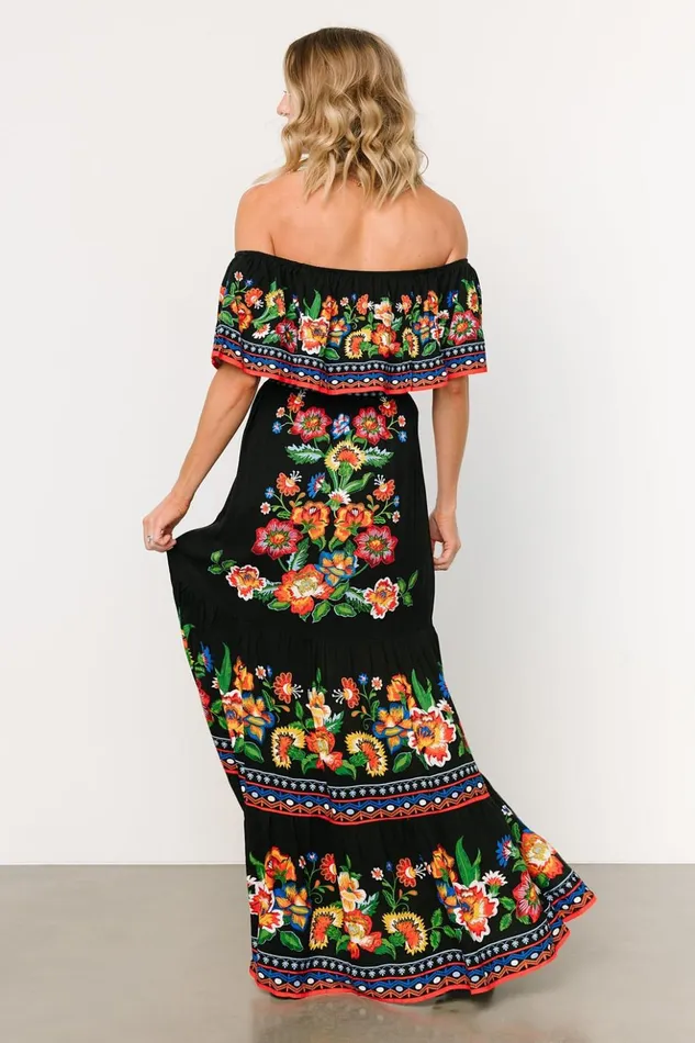 Baltic Born Maxi Dresses Alejandra Maxi Dress Black Multi Floral 8211 Women Baltic Born Maxi Dresses Alejandra Maxi Dress Black Multi Floral 8211 Women