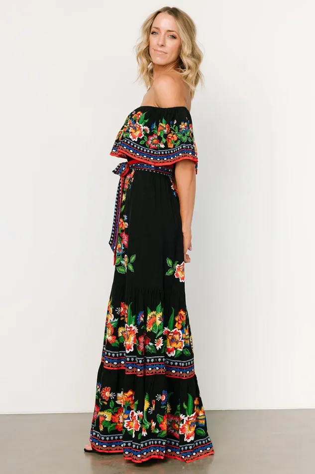 Baltic Born Maxi Dresses Alejandra Maxi Dress Black Multi Floral 8211 Women Baltic Born Maxi Dresses Alejandra Maxi Dress Black Multi Floral 8211 Women