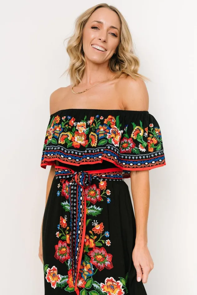 Baltic Born Maxi Dresses Alejandra Maxi Dress Black Multi Floral 8211 Women Baltic Born Maxi Dresses Alejandra Maxi Dress Black Multi Floral 8211 Women