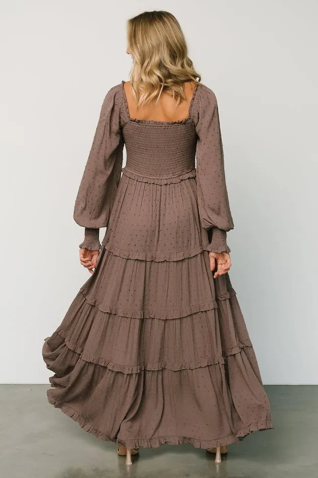 Baltic Born Maxi Dresses Amanda Smocked Dotted Maxi Dress Brown 8211 Women Baltic Born Maxi Dresses Amanda Smocked Dotted Maxi Dress Brown 8211 Women