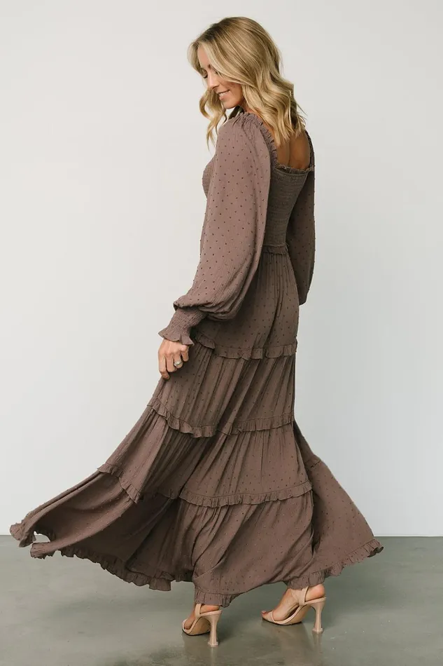 Baltic Born Maxi Dresses Amanda Smocked Dotted Maxi Dress Brown 8211 Women Baltic Born Maxi Dresses Amanda Smocked Dotted Maxi Dress Brown 8211 Women