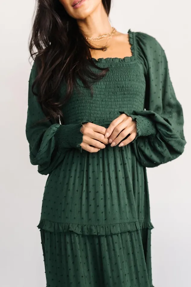 Baltic Born Maxi Dresses Amanda Smocked Dotted Maxi Dress Evergreen 8211 Women Baltic Born Maxi Dresses Amanda Smocked Dotted Maxi Dress Evergreen 8211 Women