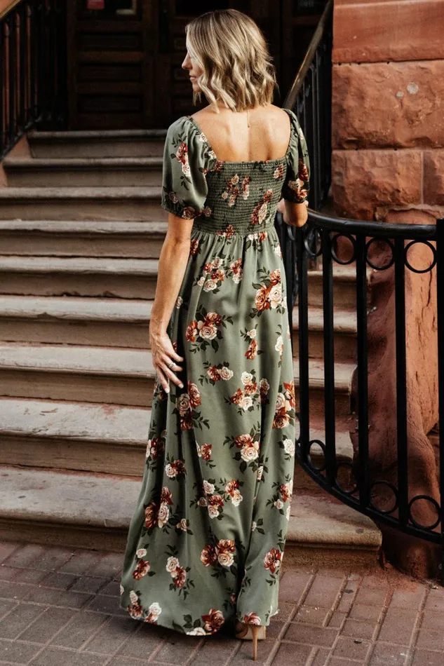 Baltic Born Maxi Dresses Angela Maxi Dress Olive Rose Floral 8211 Women Baltic Born Maxi Dresses Angela Maxi Dress Olive Rose Floral 8211 Women