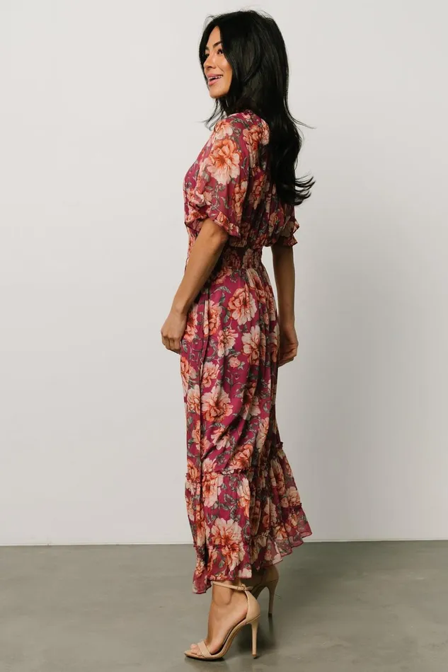Baltic Born Maxi Dresses Ashton Maxi Dress Deep Berry Floral 8211 Women Baltic Born Maxi Dresses Ashton Maxi Dress Deep Berry Floral 8211 Women