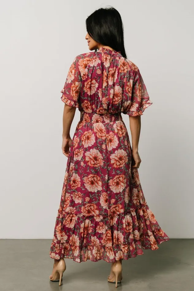 Baltic Born Maxi Dresses Ashton Maxi Dress Deep Berry Floral 8211 Women Baltic Born Maxi Dresses Ashton Maxi Dress Deep Berry Floral 8211 Women