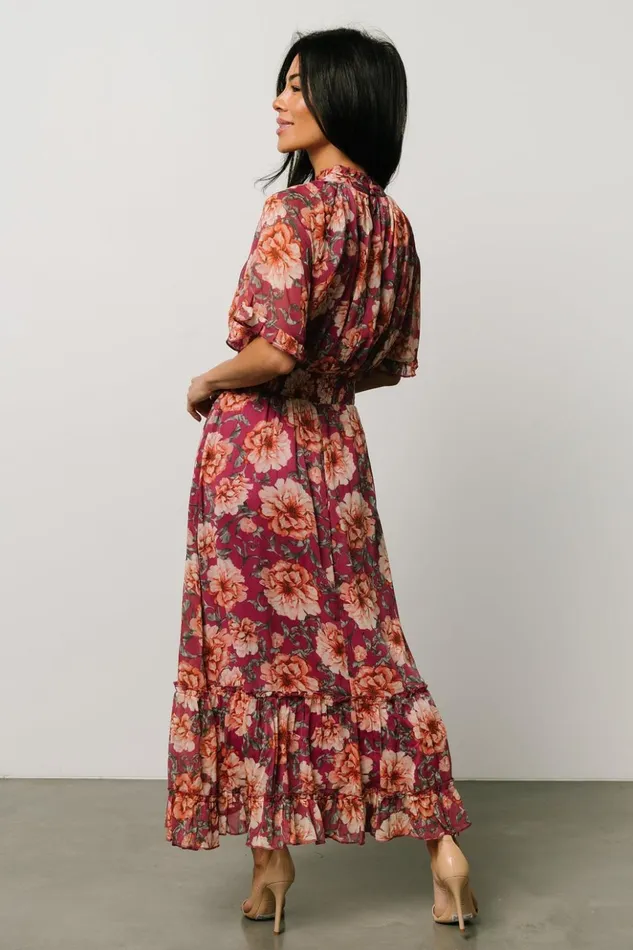 Baltic Born Maxi Dresses Ashton Maxi Dress Deep Berry Floral 8211 Women Baltic Born Maxi Dresses Ashton Maxi Dress Deep Berry Floral 8211 Women