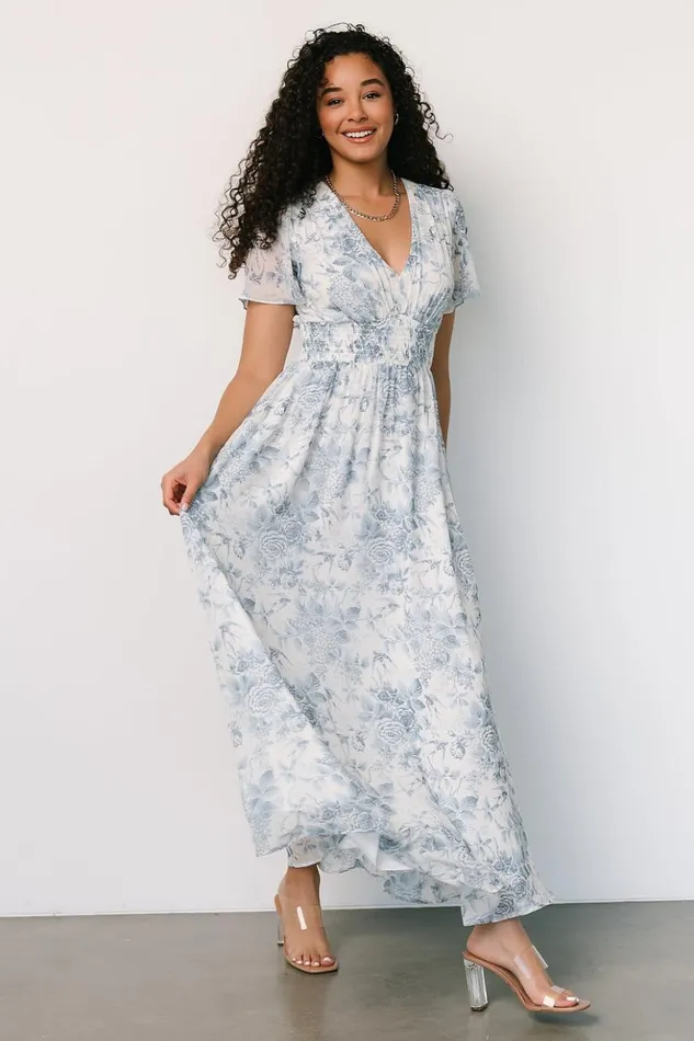 Baltic Born Maxi Dresses Birdie Maxi Dress Off White Blue 8211 Women