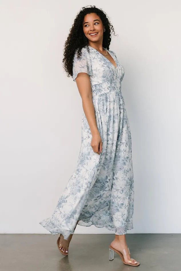 Baltic Born Maxi Dresses Birdie Maxi Dress Off White Blue 8211 Women Baltic Born Maxi Dresses Birdie Maxi Dress Off White Blue 8211 Women