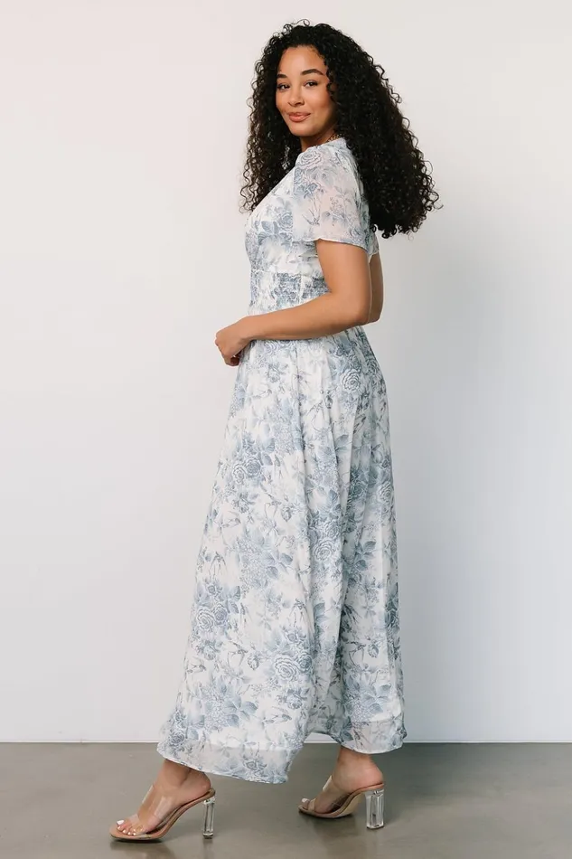 Baltic Born Maxi Dresses Birdie Maxi Dress Off White Blue 8211 Women Baltic Born Maxi Dresses Birdie Maxi Dress Off White Blue 8211 Women