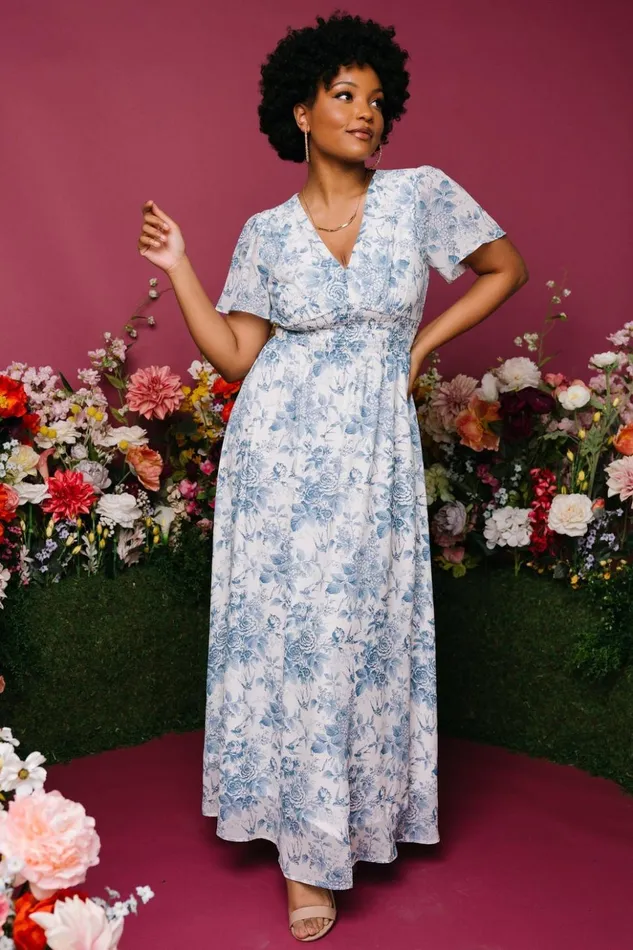 Baltic Born Maxi Dresses Birdie Maxi Dress Off White Blue 8211 Women Baltic Born Maxi Dresses Birdie Maxi Dress Off White Blue 8211 Women