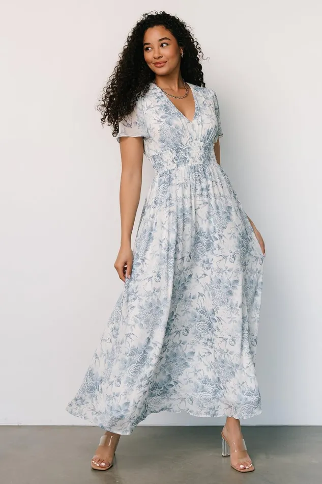 Baltic Born Maxi Dresses Birdie Maxi Dress Off White Blue 8211 Women Baltic Born Maxi Dresses Birdie Maxi Dress Off White Blue 8211 Women
