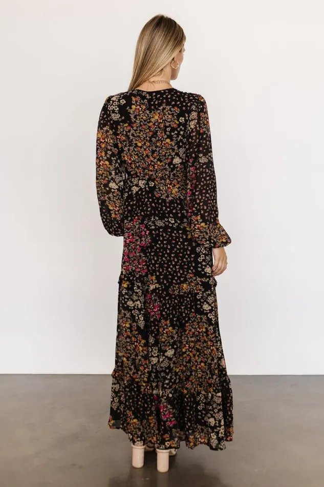 Baltic Born Maxi Dresses Bowman Deep V Maxi Dress Black Multi 8211 Women Baltic Born Maxi Dresses Bowman Deep V Maxi Dress Black Multi 8211 Women