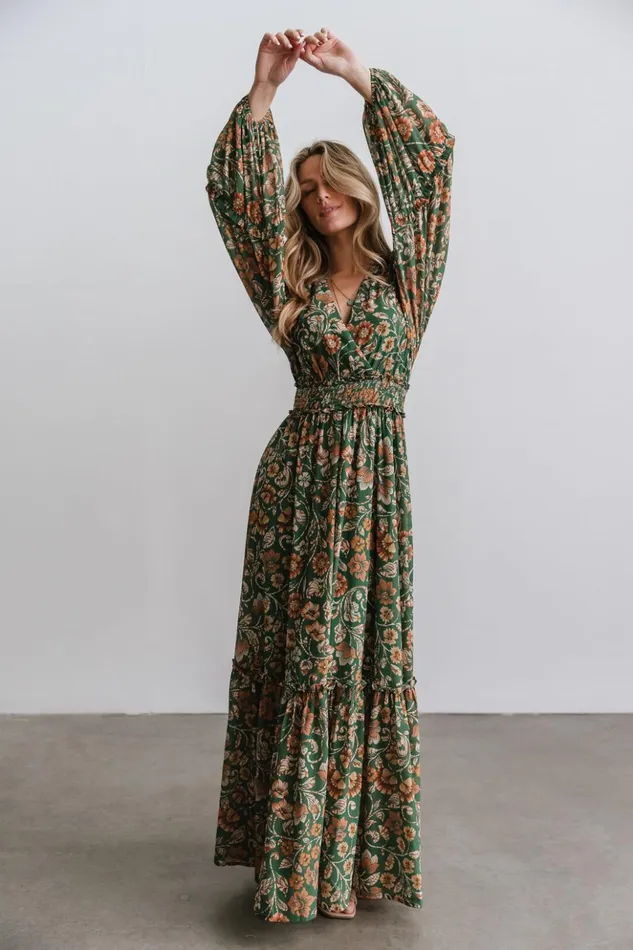 Baltic Born Maxi Dresses Bria Maxi Dress Green Floral 8211 Women Baltic Born Maxi Dresses Bria Maxi Dress Green Floral 8211 Women