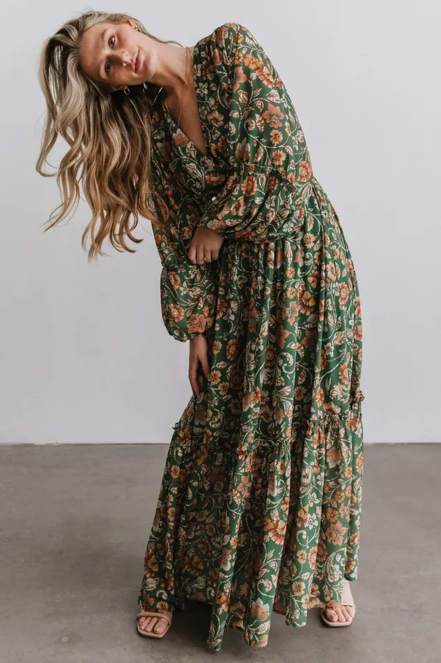 Baltic Born Maxi Dresses Bria Maxi Dress Green Floral 8211 Women Baltic Born Maxi Dresses Bria Maxi Dress Green Floral 8211 Women