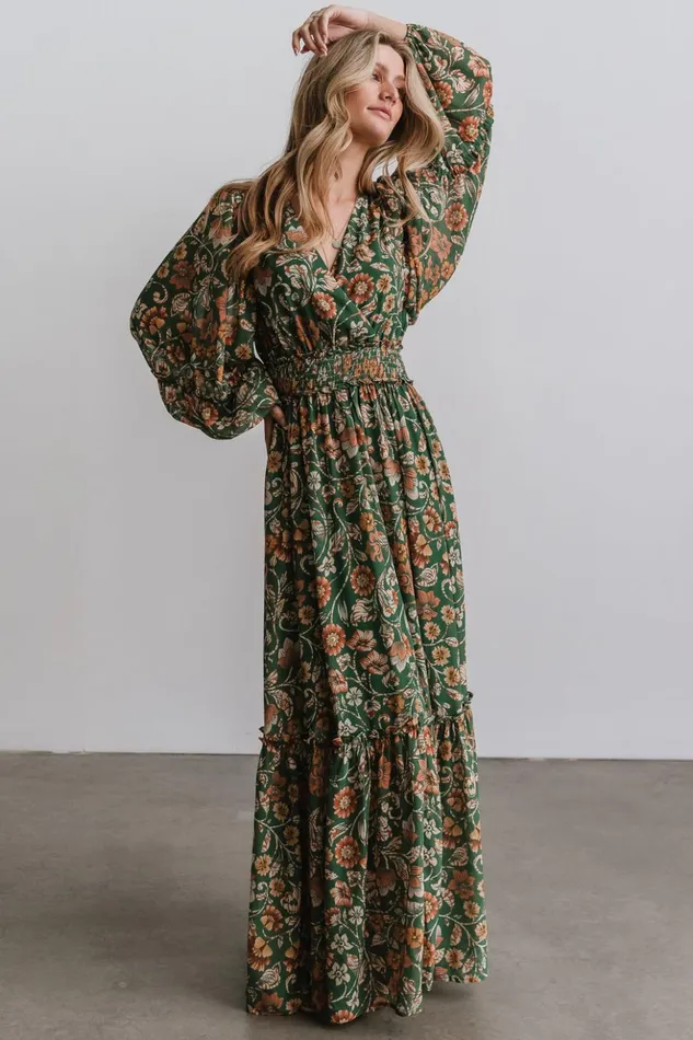 Baltic Born Maxi Dresses Bria Maxi Dress Green Floral 8211 Women Baltic Born Maxi Dresses Bria Maxi Dress Green Floral 8211 Women