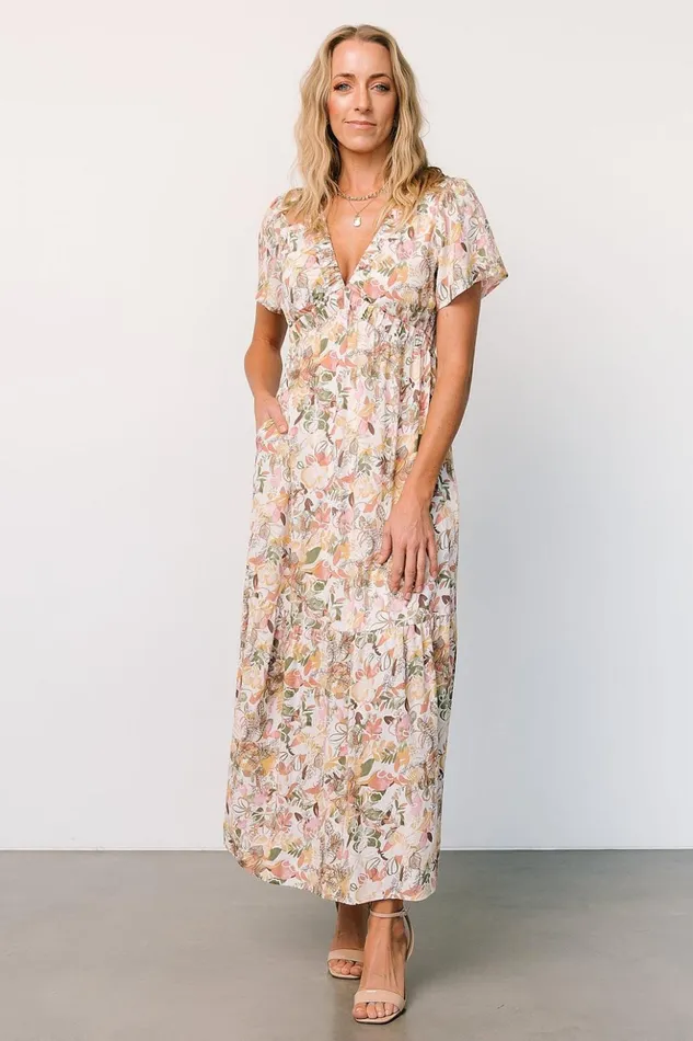 Baltic Born Maxi Dresses Cassie Short Sleeve Dress Multi Floral 8211 Women Baltic Born Maxi Dresses Cassie Short Sleeve Dress Multi Floral 8211 Women