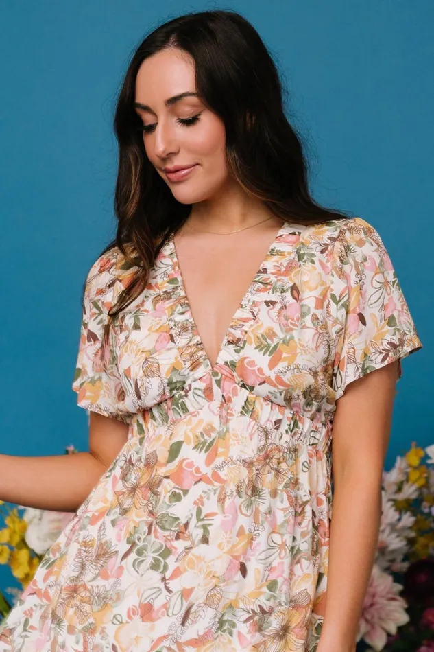 Baltic Born Maxi Dresses Cassie Short Sleeve Dress Multi Floral 8211 Women Baltic Born Maxi Dresses Cassie Short Sleeve Dress Multi Floral 8211 Women