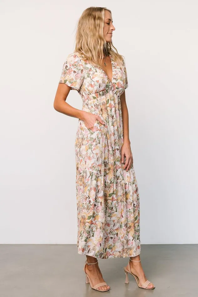 Baltic Born Maxi Dresses Cassie Short Sleeve Dress Multi Floral 8211 Women Baltic Born Maxi Dresses Cassie Short Sleeve Dress Multi Floral 8211 Women