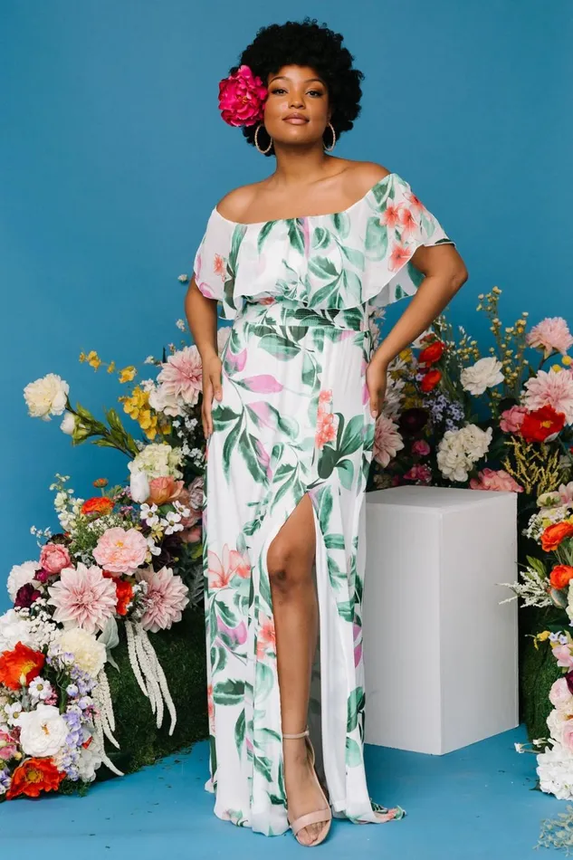 Baltic Born Maxi Dresses Daphne Off Shoulder Maxi Dress White Green Multi Floral 8211 Women Baltic Born Maxi Dresses Daphne Off Shoulder Maxi Dress White Green Multi Floral 8211 Women