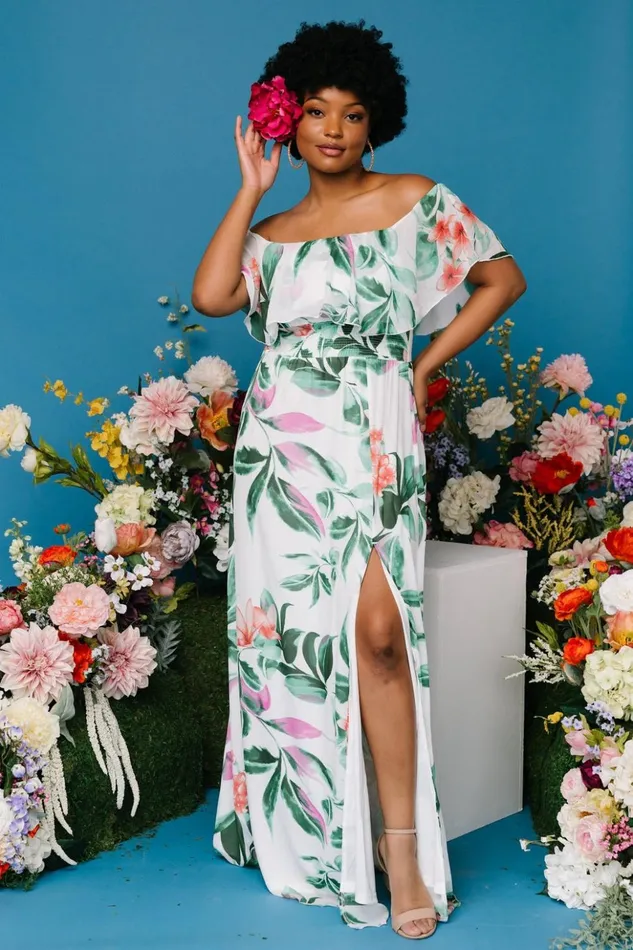 Baltic Born Maxi Dresses Daphne Off Shoulder Maxi Dress White Green Multi Floral 8211 Women Baltic Born Maxi Dresses Daphne Off Shoulder Maxi Dress White Green Multi Floral 8211 Women