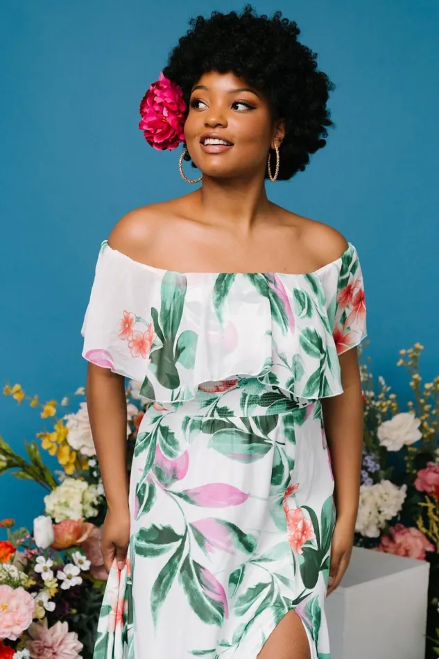 Baltic Born Maxi Dresses Daphne Off Shoulder Maxi Dress White Green Multi Floral 8211 Women Baltic Born Maxi Dresses Daphne Off Shoulder Maxi Dress White Green Multi Floral 8211 Women