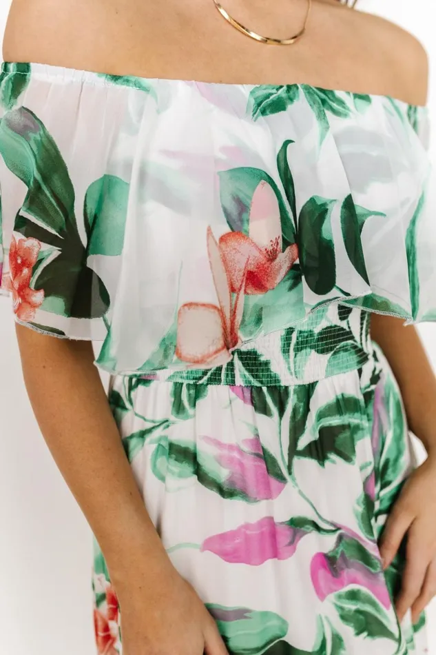 Baltic Born Maxi Dresses Daphne Off Shoulder Maxi Dress White Green Multi Floral 8211 Women Baltic Born Maxi Dresses Daphne Off Shoulder Maxi Dress White Green Multi Floral 8211 Women