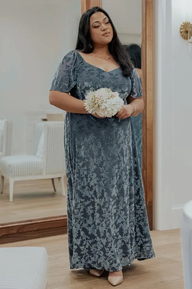 Baltic Born Maxi Dresses Everley Velvet Maxi Dress Dusty Blue 8211 Women Baltic Born Maxi Dresses Everley Velvet Maxi Dress Dusty Blue 8211 Women