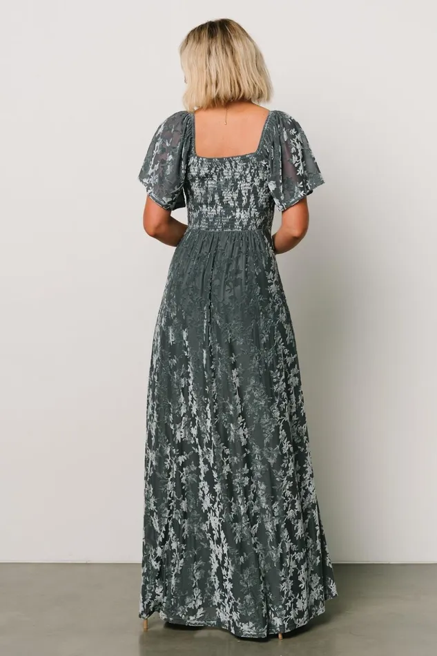 Baltic Born Maxi Dresses Everley Velvet Maxi Dress Dusty Blue 8211 Women Baltic Born Maxi Dresses Everley Velvet Maxi Dress Dusty Blue 8211 Women