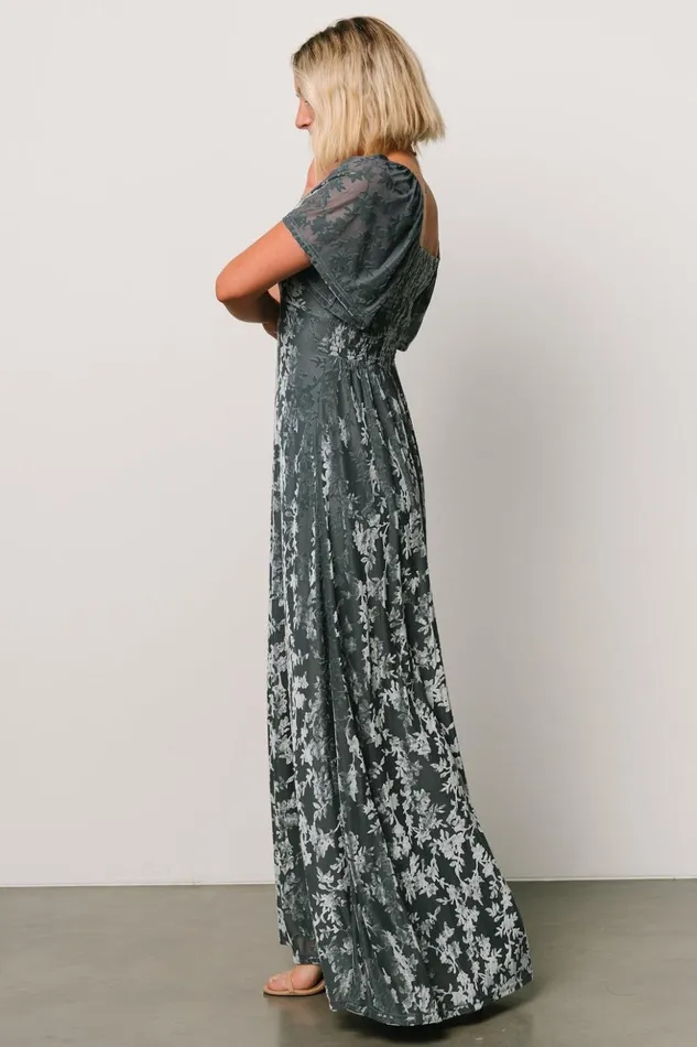 Baltic Born Maxi Dresses Everley Velvet Maxi Dress Dusty Blue 8211 Women Baltic Born Maxi Dresses Everley Velvet Maxi Dress Dusty Blue 8211 Women