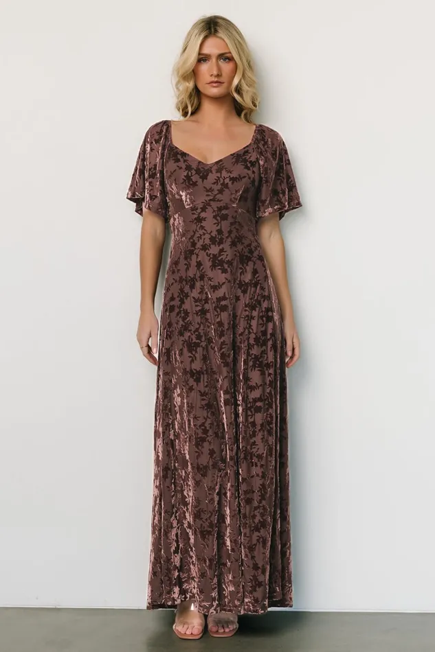 Baltic Born Maxi Dresses Everley Velvet Maxi Dress Espresso 8211 Women Baltic Born Maxi Dresses Everley Velvet Maxi Dress Espresso 8211 Women
