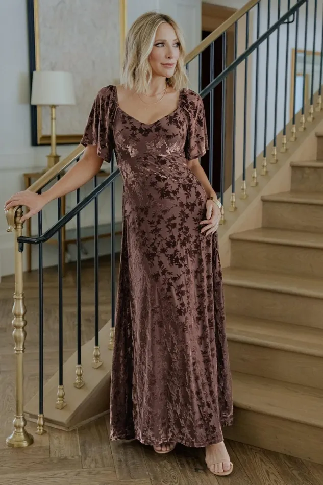 Baltic Born Maxi Dresses Everley Velvet Maxi Dress Espresso 8211 Women Baltic Born Maxi Dresses Everley Velvet Maxi Dress Espresso 8211 Women