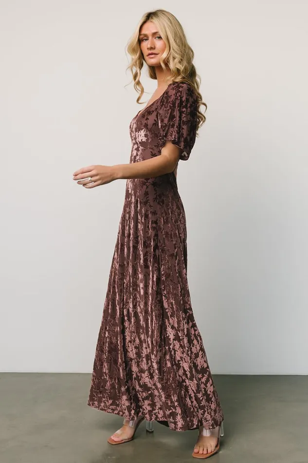 Baltic Born Maxi Dresses Everley Velvet Maxi Dress Espresso 8211 Women Baltic Born Maxi Dresses Everley Velvet Maxi Dress Espresso 8211 Women