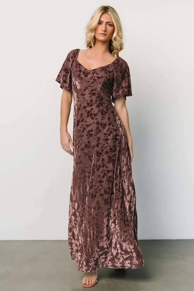 Baltic Born Maxi Dresses Everley Velvet Maxi Dress Espresso 8211 Women Baltic Born Maxi Dresses Everley Velvet Maxi Dress Espresso 8211 Women