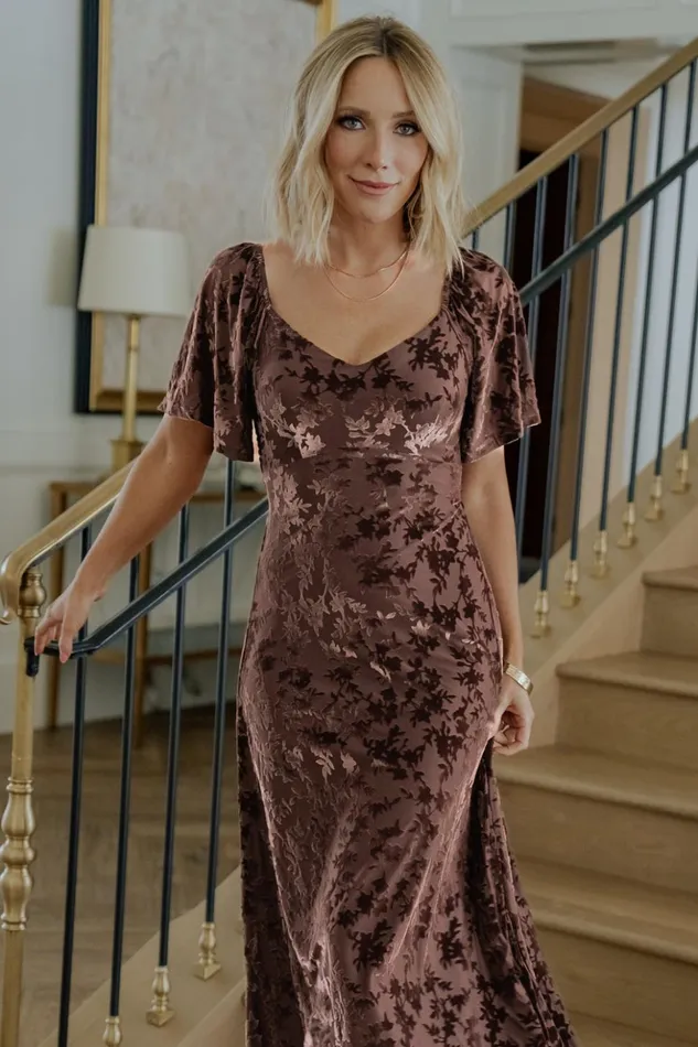 Baltic Born Maxi Dresses Everley Velvet Maxi Dress Espresso 8211 Women Baltic Born Maxi Dresses Everley Velvet Maxi Dress Espresso 8211 Women