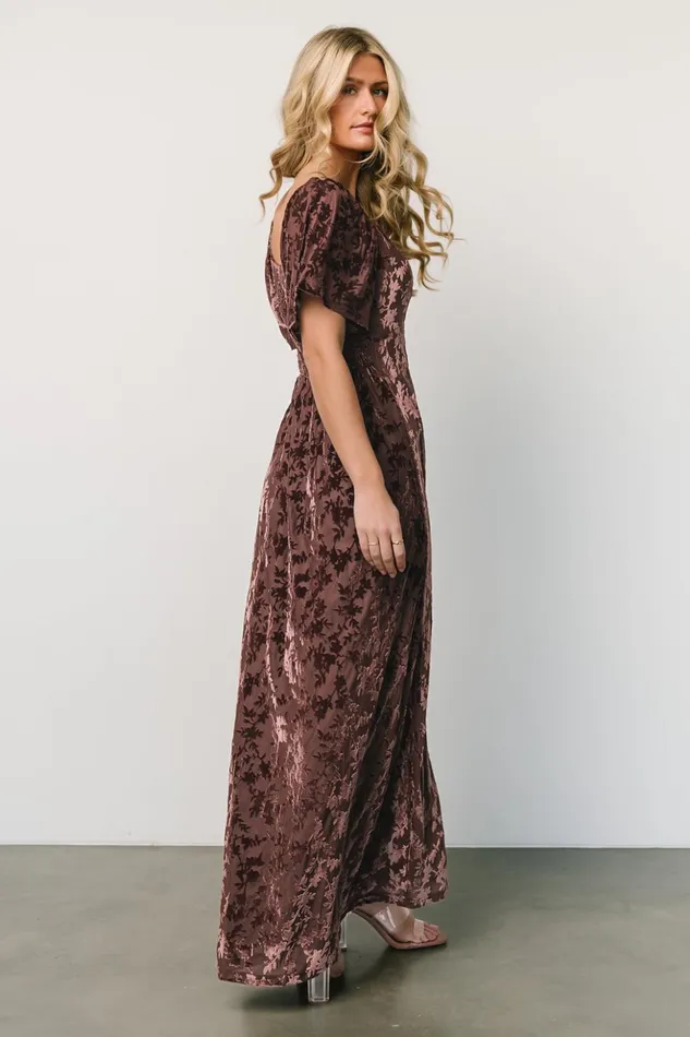 Baltic Born Maxi Dresses Everley Velvet Maxi Dress Espresso 8211 Women Baltic Born Maxi Dresses Everley Velvet Maxi Dress Espresso 8211 Women