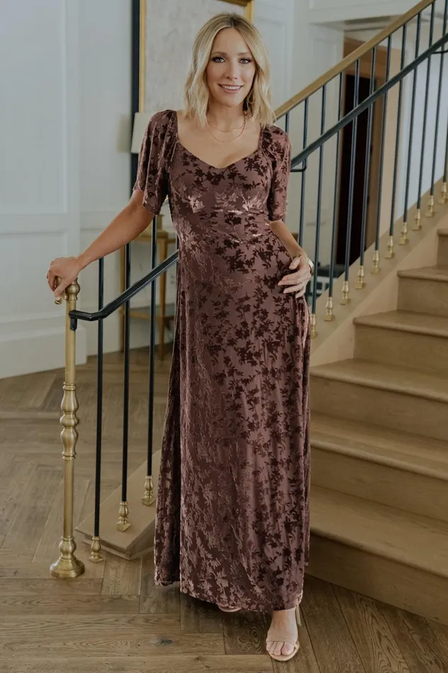 Baltic Born Maxi Dresses Everley Velvet Maxi Dress Espresso 8211 Women Baltic Born Maxi Dresses Everley Velvet Maxi Dress Espresso 8211 Women