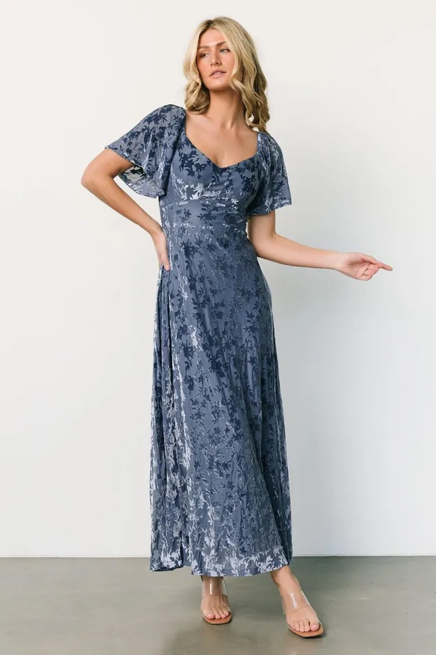 Baltic Born Maxi Dresses Everley Velvet Maxi Dress Whisper Blue 8211 Women Baltic Born Maxi Dresses Everley Velvet Maxi Dress Whisper Blue 8211 Women