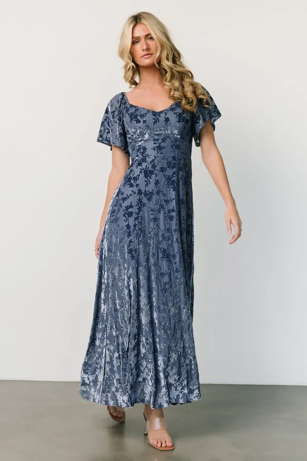 Baltic Born Maxi Dresses Everley Velvet Maxi Dress Whisper Blue 8211 Women Baltic Born Maxi Dresses Everley Velvet Maxi Dress Whisper Blue 8211 Women