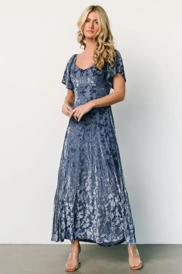 Baltic Born Maxi Dresses Everley Velvet Maxi Dress Whisper Blue 8211 Women Baltic Born Maxi Dresses Everley Velvet Maxi Dress Whisper Blue 8211 Women