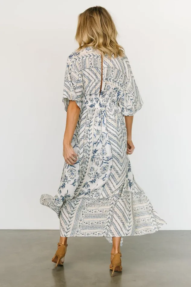 Baltic Born Maxi Dresses Hawkins Kimono Maxi Dress Blue Print 8211 Women