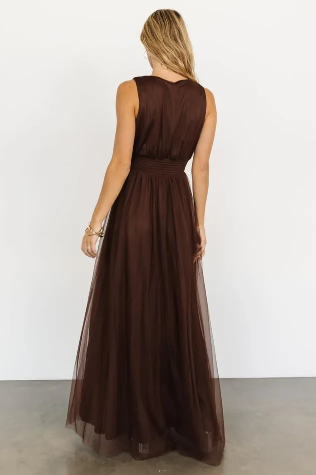 Baltic Born Maxi Dresses Kamila Tulle Maxi Dress Espresso 8211 Women Baltic Born Maxi Dresses Kamila Tulle Maxi Dress Espresso 8211 Women