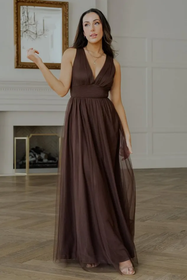 Baltic Born Maxi Dresses Kamila Tulle Maxi Dress Espresso 8211 Women Baltic Born Maxi Dresses Kamila Tulle Maxi Dress Espresso 8211 Women