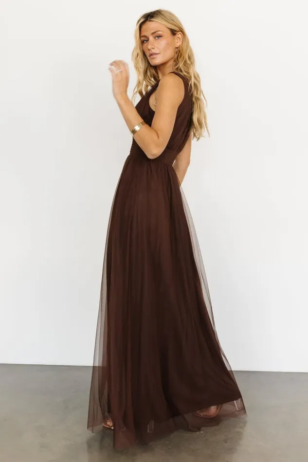 Baltic Born Maxi Dresses Kamila Tulle Maxi Dress Espresso 8211 Women Baltic Born Maxi Dresses Kamila Tulle Maxi Dress Espresso 8211 Women