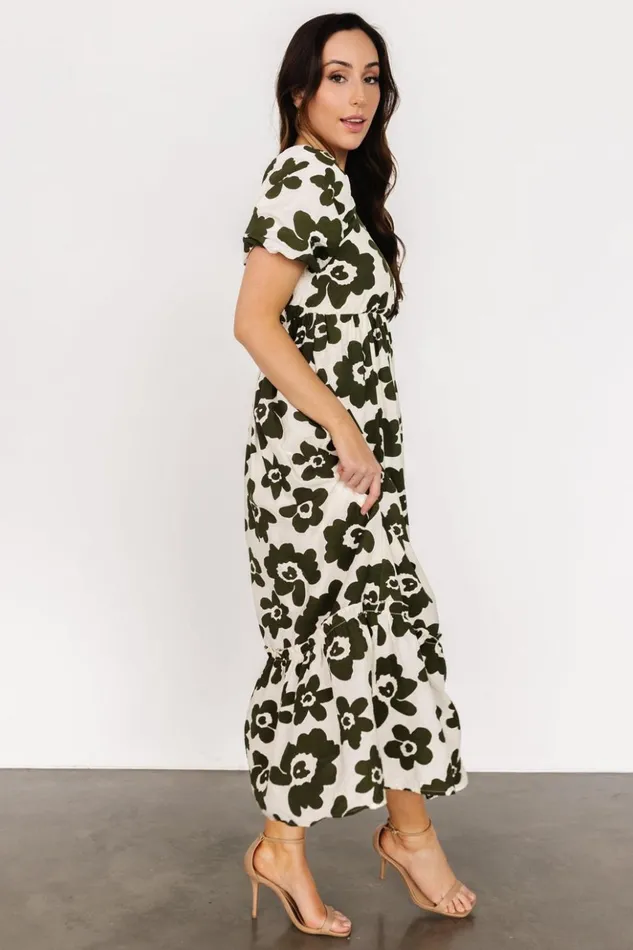 Baltic Born Maxi Dresses Kasey Maxi Dress Olive Ivory Print 8211 Women Baltic Born Maxi Dresses Kasey Maxi Dress Olive Ivory Print 8211 Women