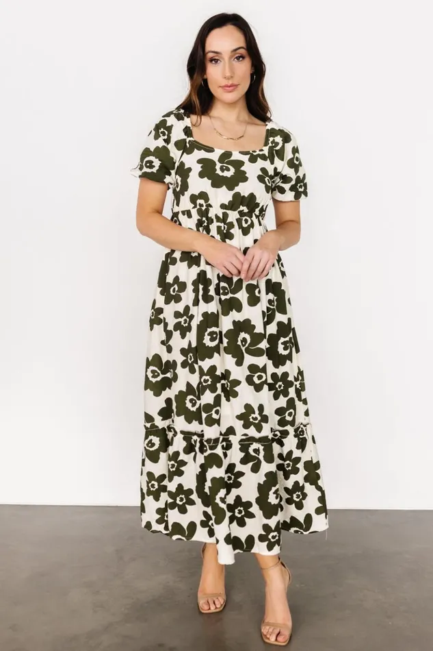 Baltic Born Maxi Dresses Kasey Maxi Dress Olive Ivory Print 8211 Women Baltic Born Maxi Dresses Kasey Maxi Dress Olive Ivory Print 8211 Women