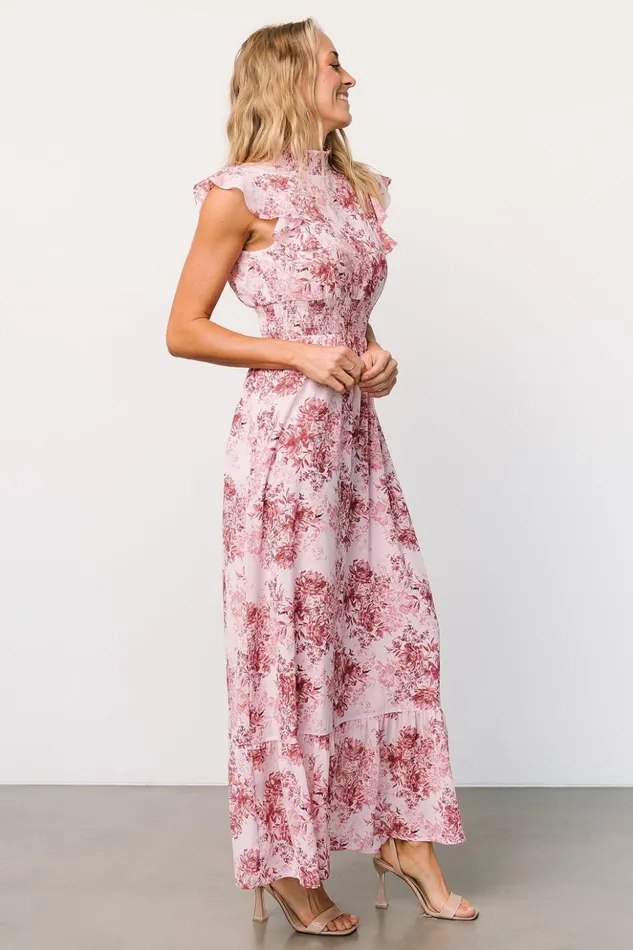 Baltic Born Maxi Dresses Kearny Ruffle Maxi Dress Pink Floral 8211 Women Baltic Born Maxi Dresses Kearny Ruffle Maxi Dress Pink Floral 8211 Women